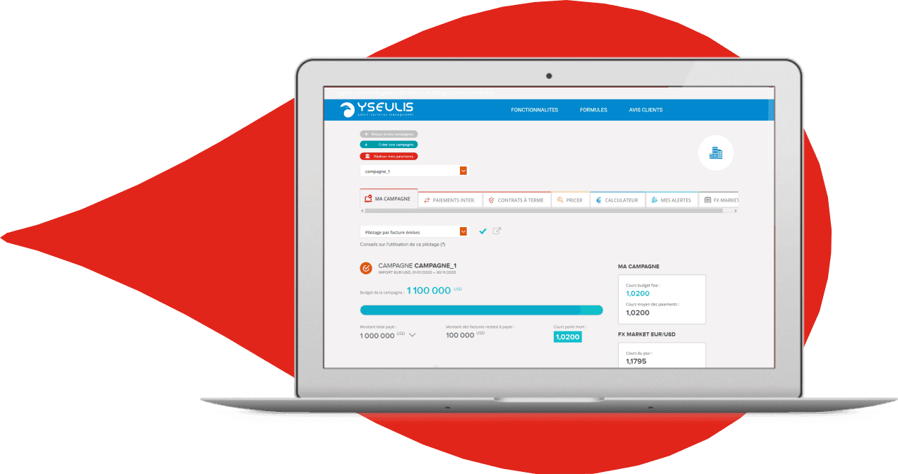 Logiciel gestion devises tableau de bord financier