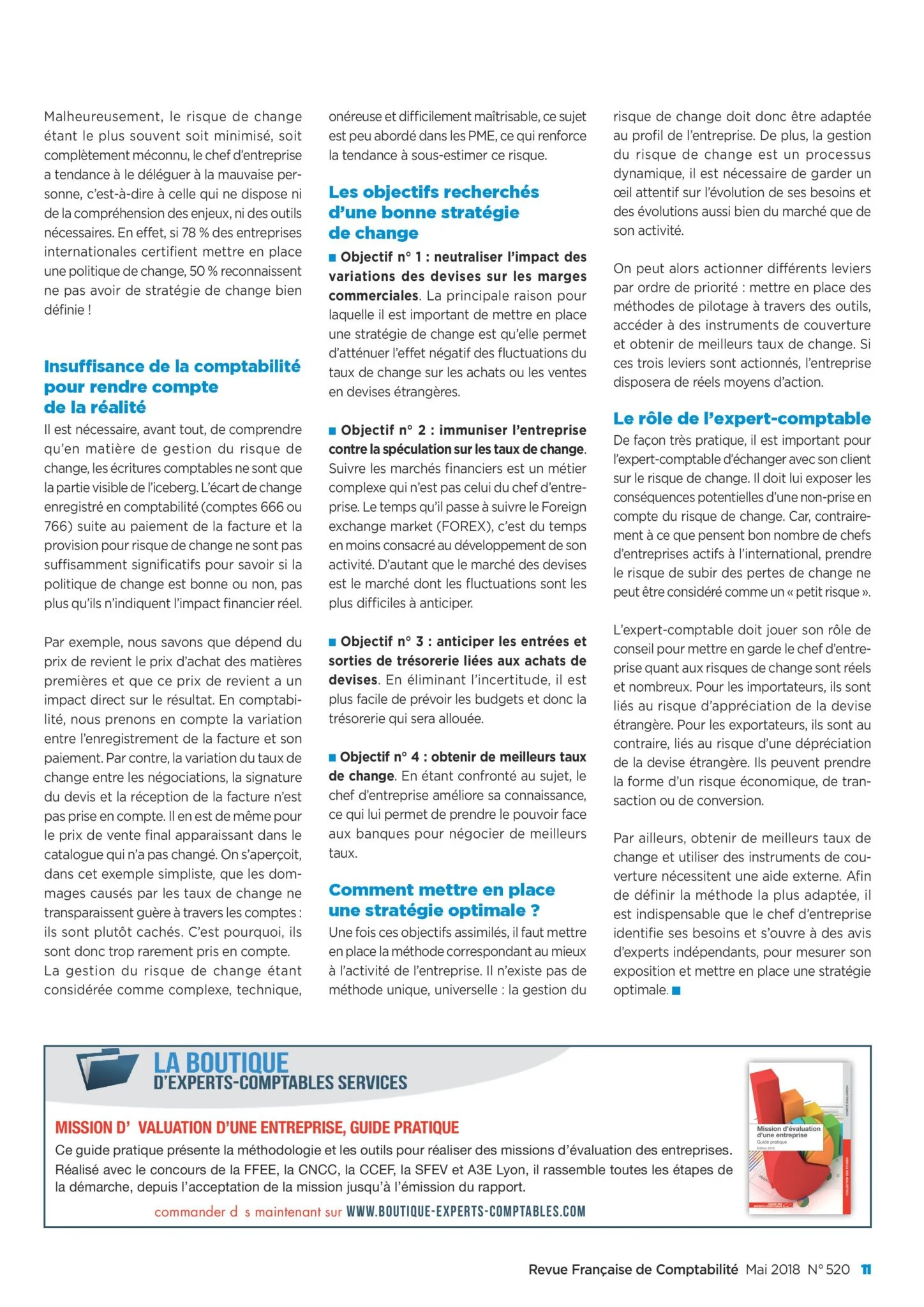 Articles de presse sur les experts-comptables et la gestion des risques financiers