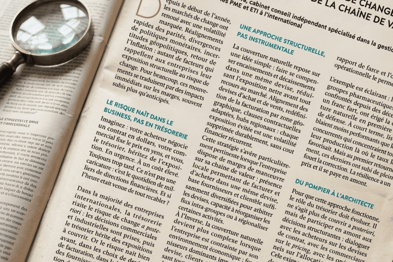 La couverture naturelle du risque de change : et si le trésorier revenait au début de la chaîne de valeur ?